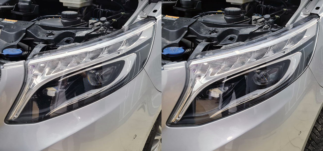 Полировка и оклейка пленкой фар Mercedes Benz V-Class в Алматы