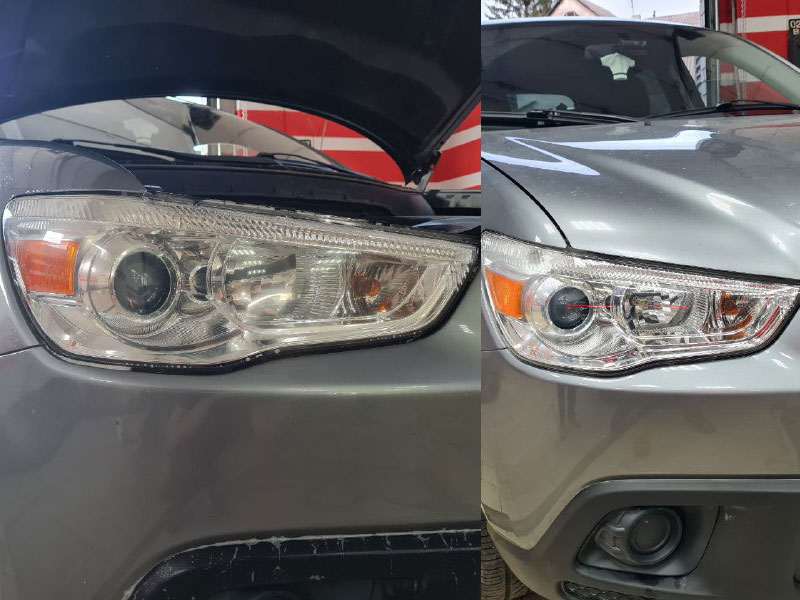 Восстановительная полировка и бронь фар Mitsubishi ASX в Алматы